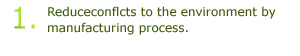 1.Reduceconflcts to the environment by manufacturing process.